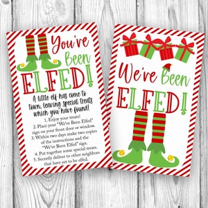 Christmas We&#39;ve Been Elfed Game, You&#39;ve Been Elfed, Elf Neighborhood Printable, Elfed Sign and Instructions Kit, Instant Download Printable