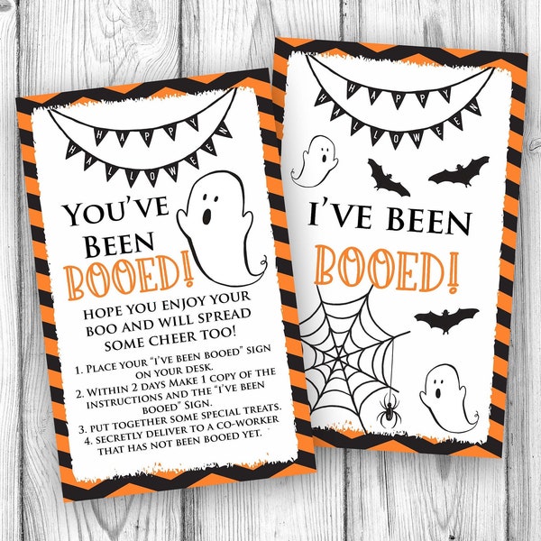 I've Been Booed Coworker Game, You've Been Boo'd, Halloween Game, Halloween Printable, Boo Printable, Booed Sign and Instructions, Printable