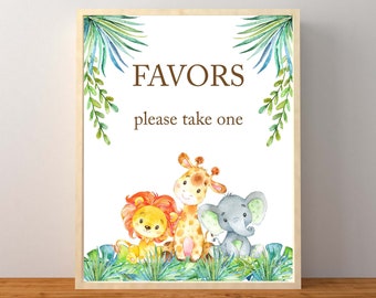 Safari Favors sign, Safari Baby Shower, Safari Baby Shower Favors, Gender Neutral Baby Shower, Favors Sign, Favor Sign, Printable