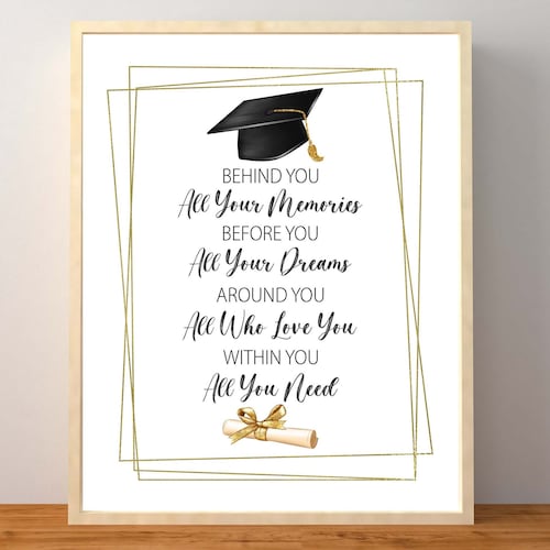 Graduation Print Inspirational Quote Graduation Party Sign - Etsy