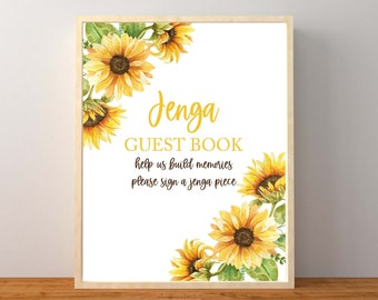 Floral Burgundy and Navy Printable Guestbook Sign Wedding Guest Book Sign Digital File BR028 BA028 Jenga Guestbook Sign WE028