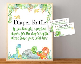 Diaper Raffle, Dinosaur Diaper Raffle, Dinosaur Baby Shower Game, Dinosaur Game, Boy Dinosaur Game, Dinosaur Baby Shower, Instant Printable