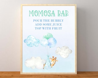 Giraffe Mimosa Bar Sign, Giraffe Mom-osa Bar sign, Momosa Bar Sign, Giraffe Baby Shower, Mom-osa Bar Sign, Instant Download Printable