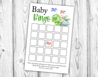 Baby Shower Bingo, Dinosaur Baby Shower Bingo Game, Blank Dinosaur Bingo, Bingo Cards, Boy Dinosaur Baby Shower, Instant Download Printable