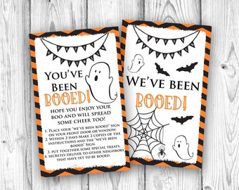 Halloween We&#39;ve Been Booed Game, You&#39;ve Been Boo&#39;d, Ghost Halloween Boo Printable, Booed Sign and Instructions, Instant Download Printable