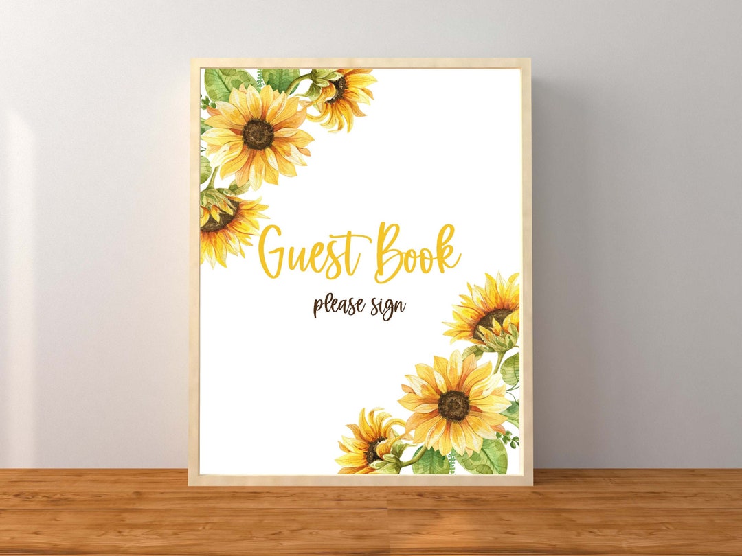 Sunflower Guest Book Sign Guest Book Sign Sunflower Baby Etsy