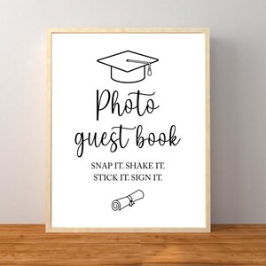 Graduation Photo Guest Book Sign, Photo Booth Guestbook Sign, Graduation Party Decorations, Photo Station Sign, Instant Download Printable