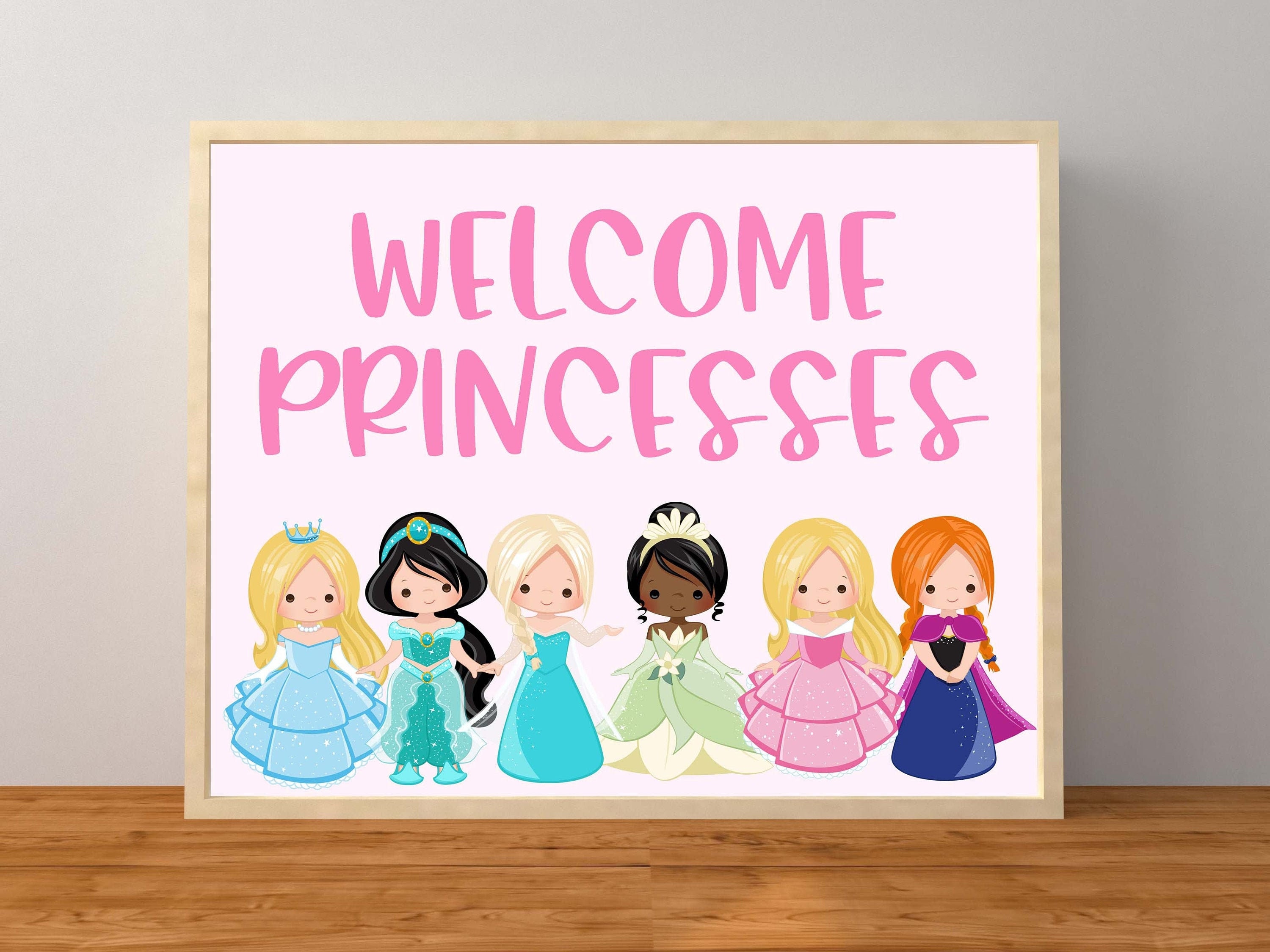Princess Birthday Party, Princess Party Sign, Welcome Princesses Sign ...