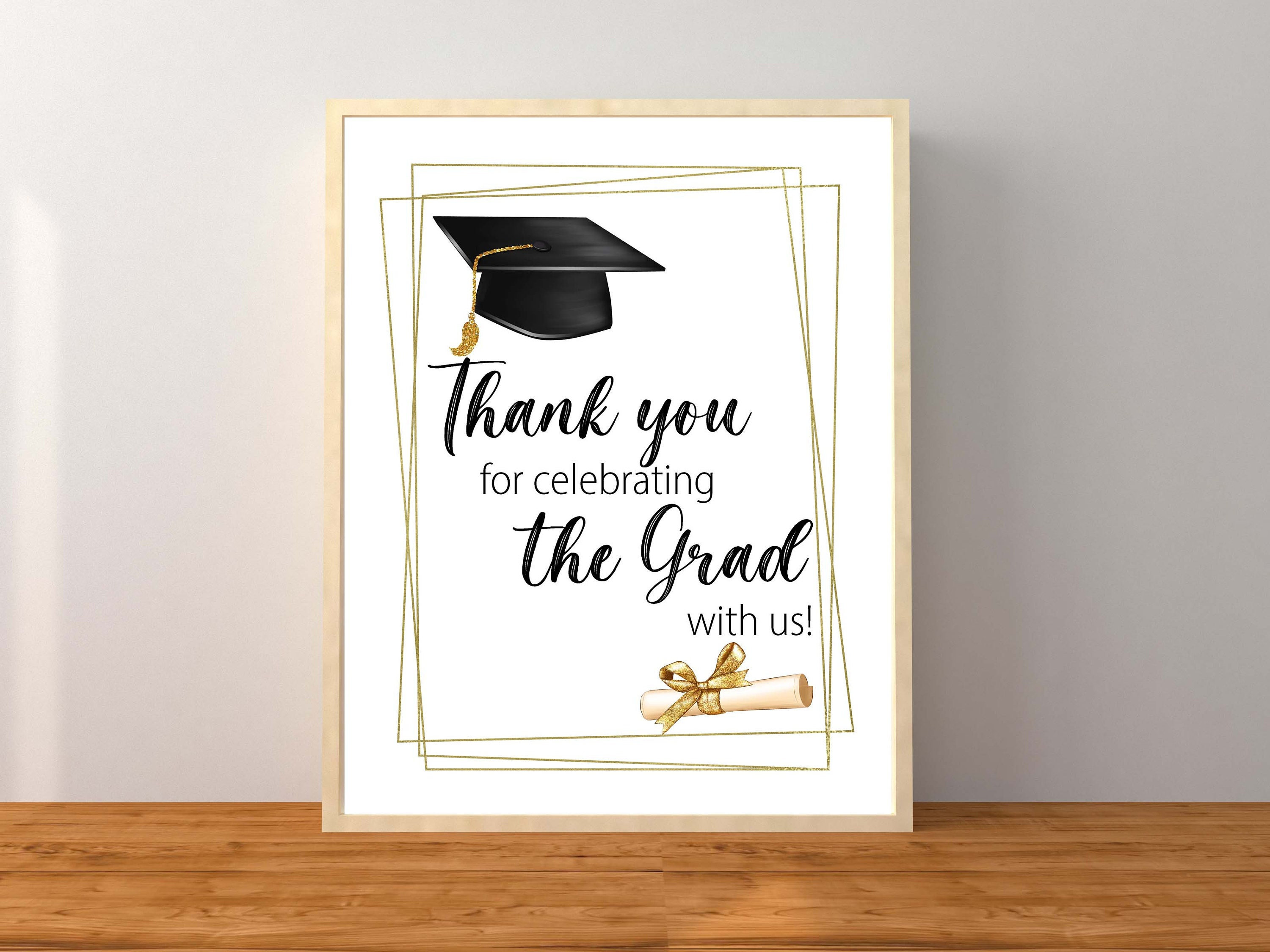 Graduation Thank You Sign, Favor Sign, Graduation Party Decorations ...