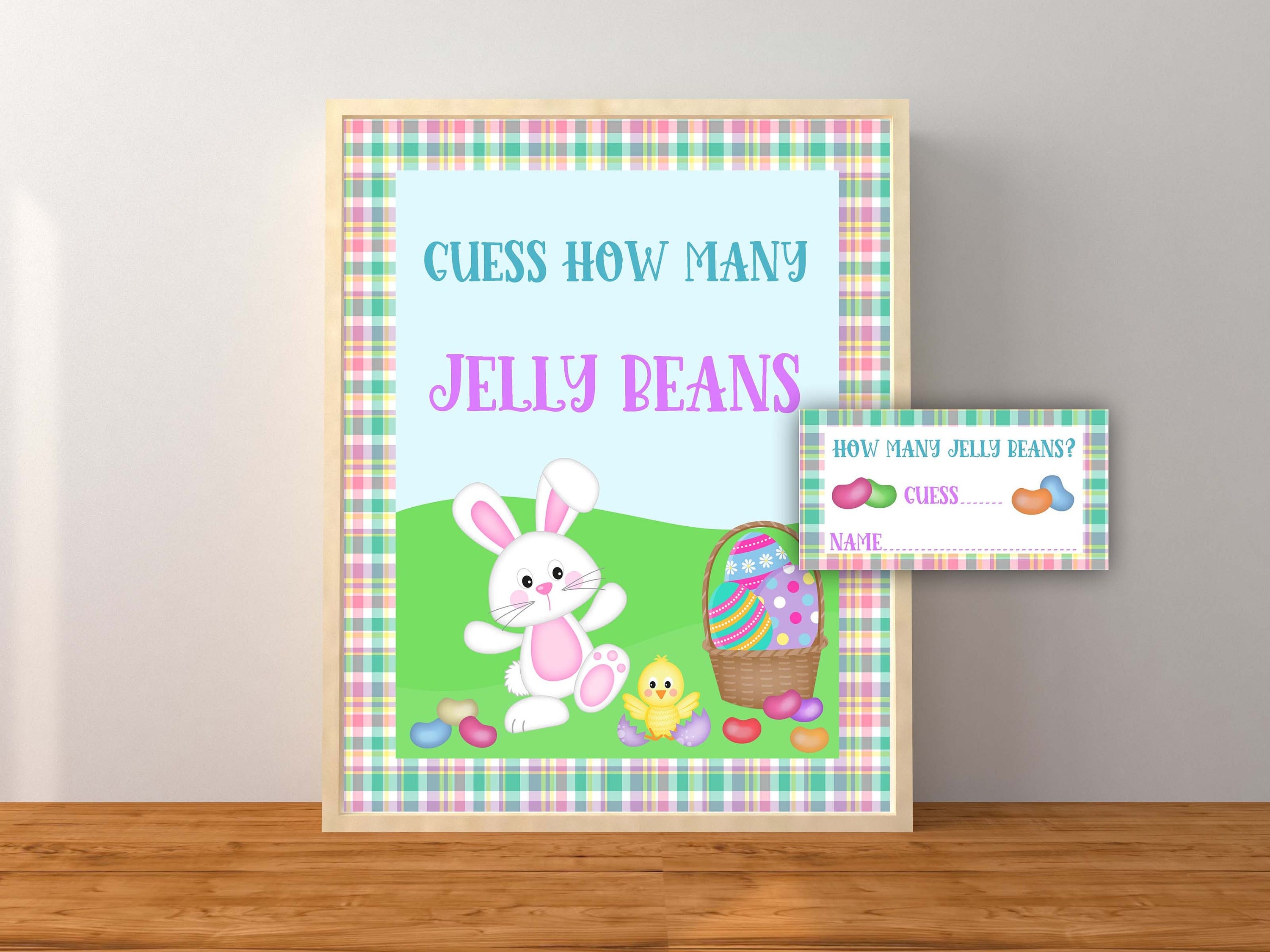 Easter Bunny Guess How Many Jelly Beans Guessing Game, Easter Party Game, Easter Decorations, Easter Candy Game, Instant Download Printable