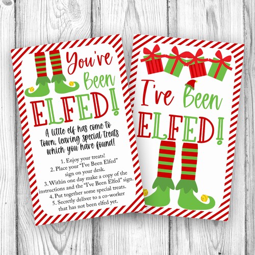 You've Been Elfed Sign Elf Printable Elfed Sign Elfed - Etsy
