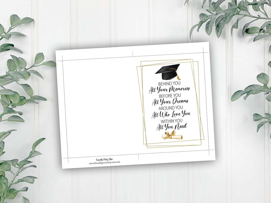 Graduation Card, Inspirational Graduation 5x7 Inch Card, Behind You ...