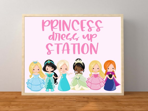 Princess Party, Princess Party Sign, Princess Dress Up Station, Princess  Birthday Party, Princess Dress Up, Instant Download, 10x8 Printable