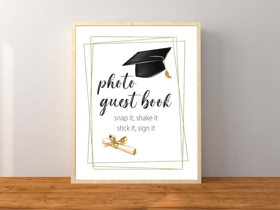 Graduation Photo Guest Book Sign, Photo Booth Sign, Graduation