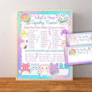 Juego de nombre blando, ¿cuál es tu nombre blando?, letrero blando para fiesta de cumpleaños, etiquetas para juegos de fiesta de cumpleaños blandos para niños, descarga instantánea imprimible