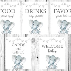 Elephant Baby Shower, Elephant Baby Shower Printables, Gray Elephant Baby Shower, Gender Neutral Baby Shower, Instant Download Printable