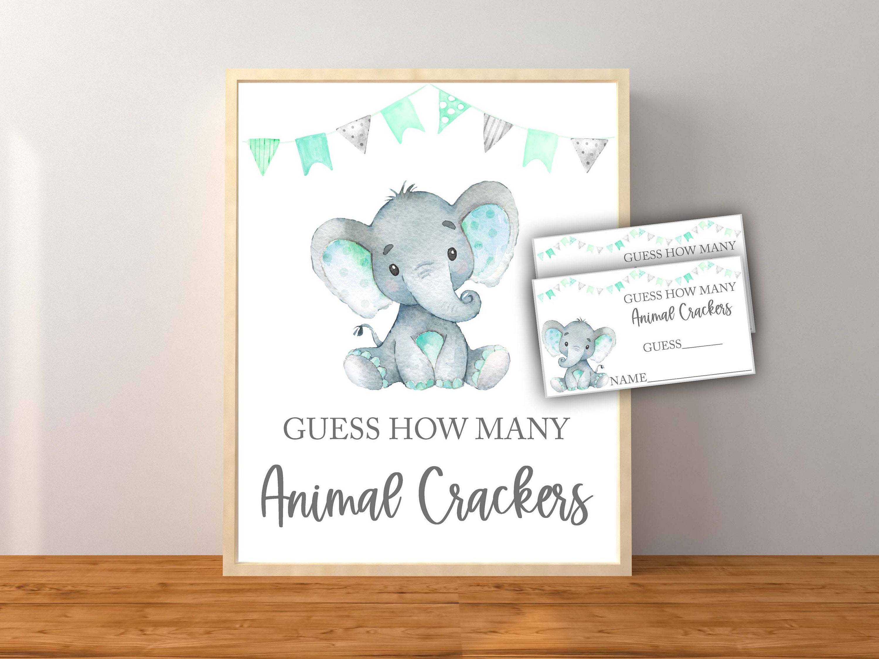 Guess How Many Animal Crackers Are in the Jar Mint Green - Etsy