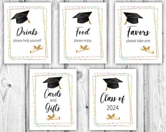 Graduation Party Decorations, Graduation Bundle, Graduation Cards and Gifts, Food, Drinks, Favors, Tabletop Sign, Instant Download Printable