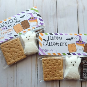 Adornos para bolsas de golosinas de Halloween, obsequios para Halloween con más s&#39;mores, etiquetas para bolsas de la clase de s&#39;mores, descarga instantánea para imprimir