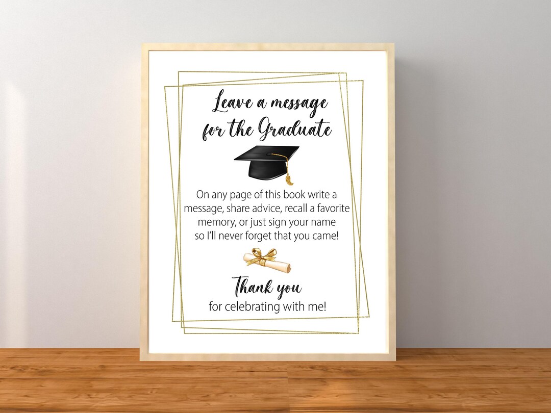 Graduation Message Book Graduation Guest Book Sign, Memories, Leave a Message for the Graduate ...