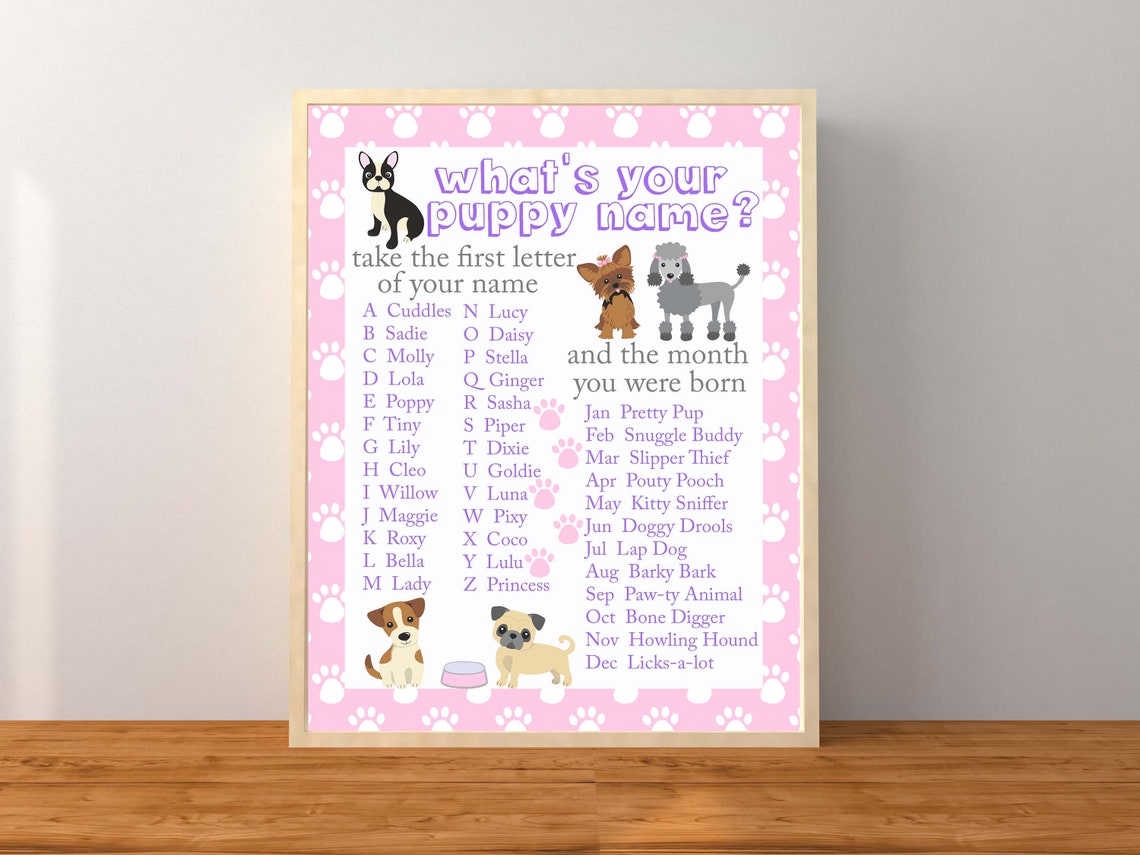 What's Your Puppy Name Game Puppy Name Game Printable Etsy