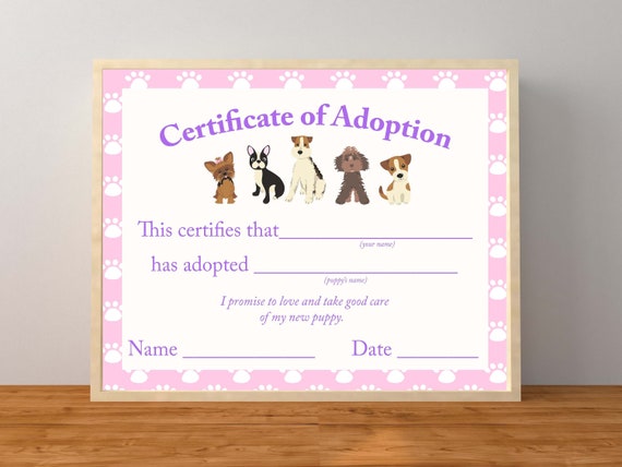 Adopt a Puppy Printable Girl Puppy Party Puppy Birthday - Etsy