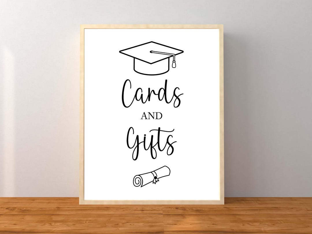 Graduation Cards and Gifts Sign, Graduation Party Sign, Graduation Gift ...