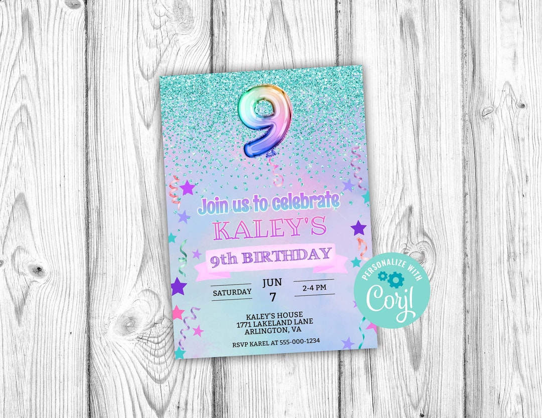 Happy Ninth Birthday Candle. Girl Greeting Card With Cute Fairy Tale Holding Nine Number Vector Background Image356666162 - View #12
