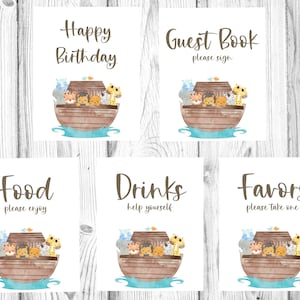 Noah&#39;s Ark Birthday Party, Noah&#39;s Ark Printables, Noahs Ark Birthday Decorations, Gender Neutral Birthday Party, Instant Download Printable