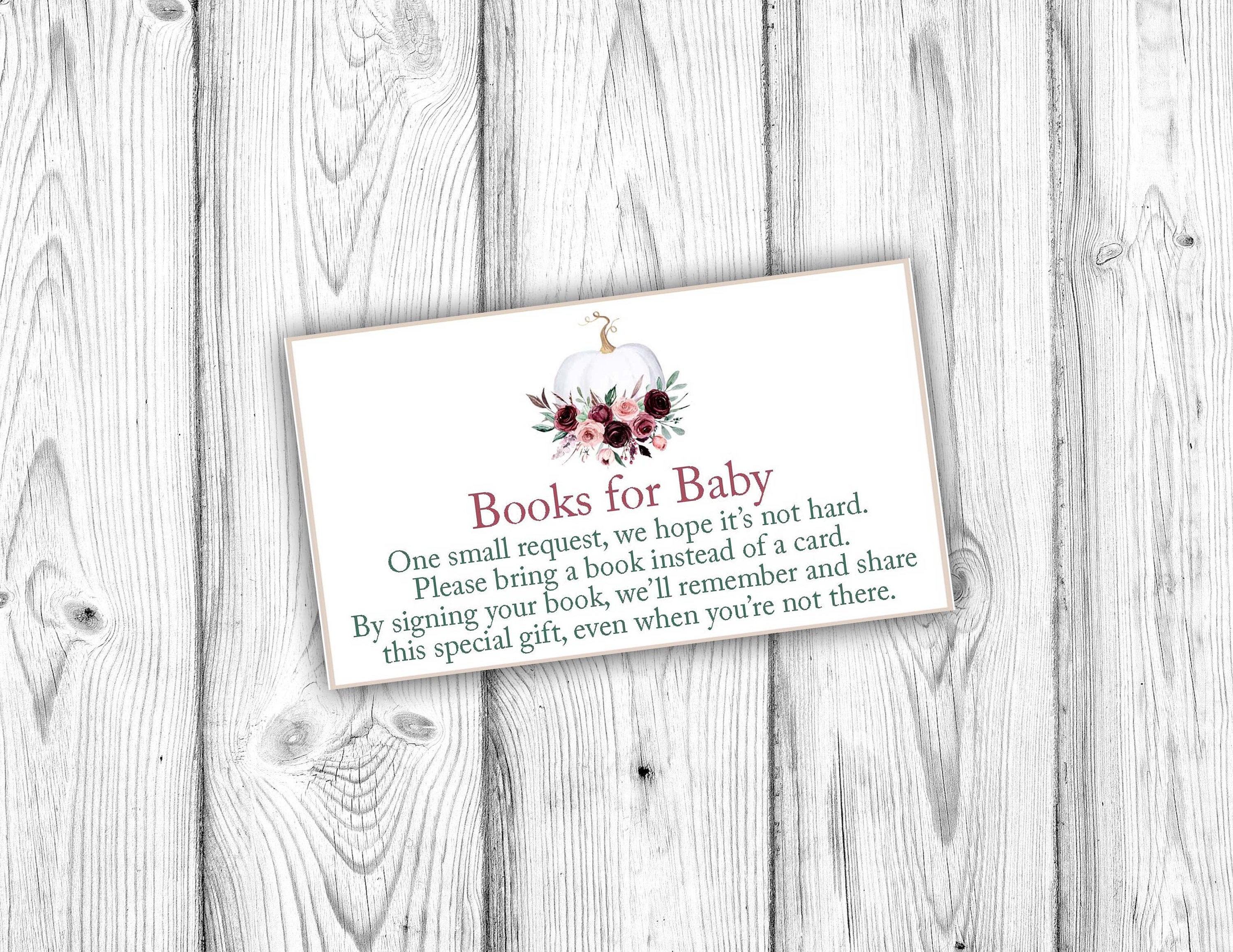 Books for Baby Card Books for Baby Invitation Insert Please Etsy
