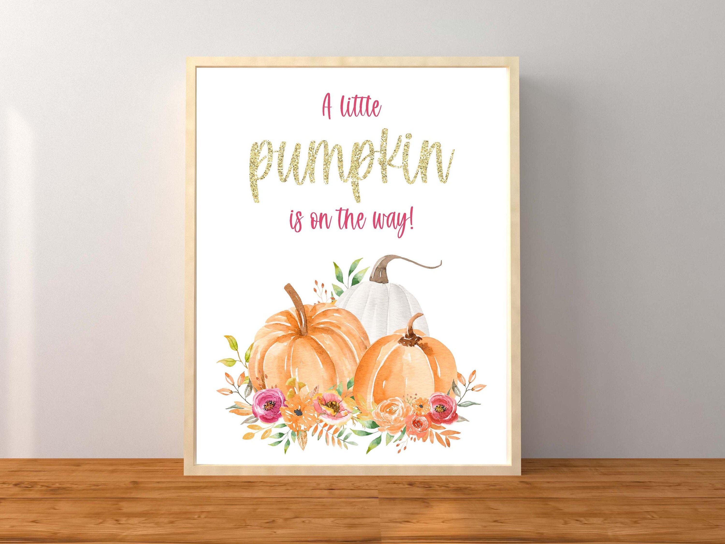 Little Pumpkin Sign A Little Pumpkin is on the Way Sign Girl - Etsy