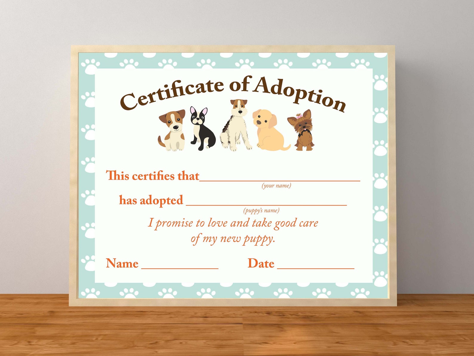 Adopt a Puppy Printable Boy Puppy Party Puppy Birthday - Etsy