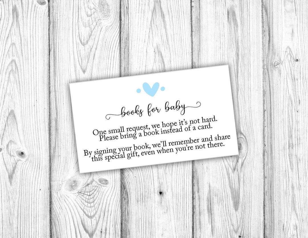 Books for Baby Card, Books for Baby Invitation Insert, Please Bring a