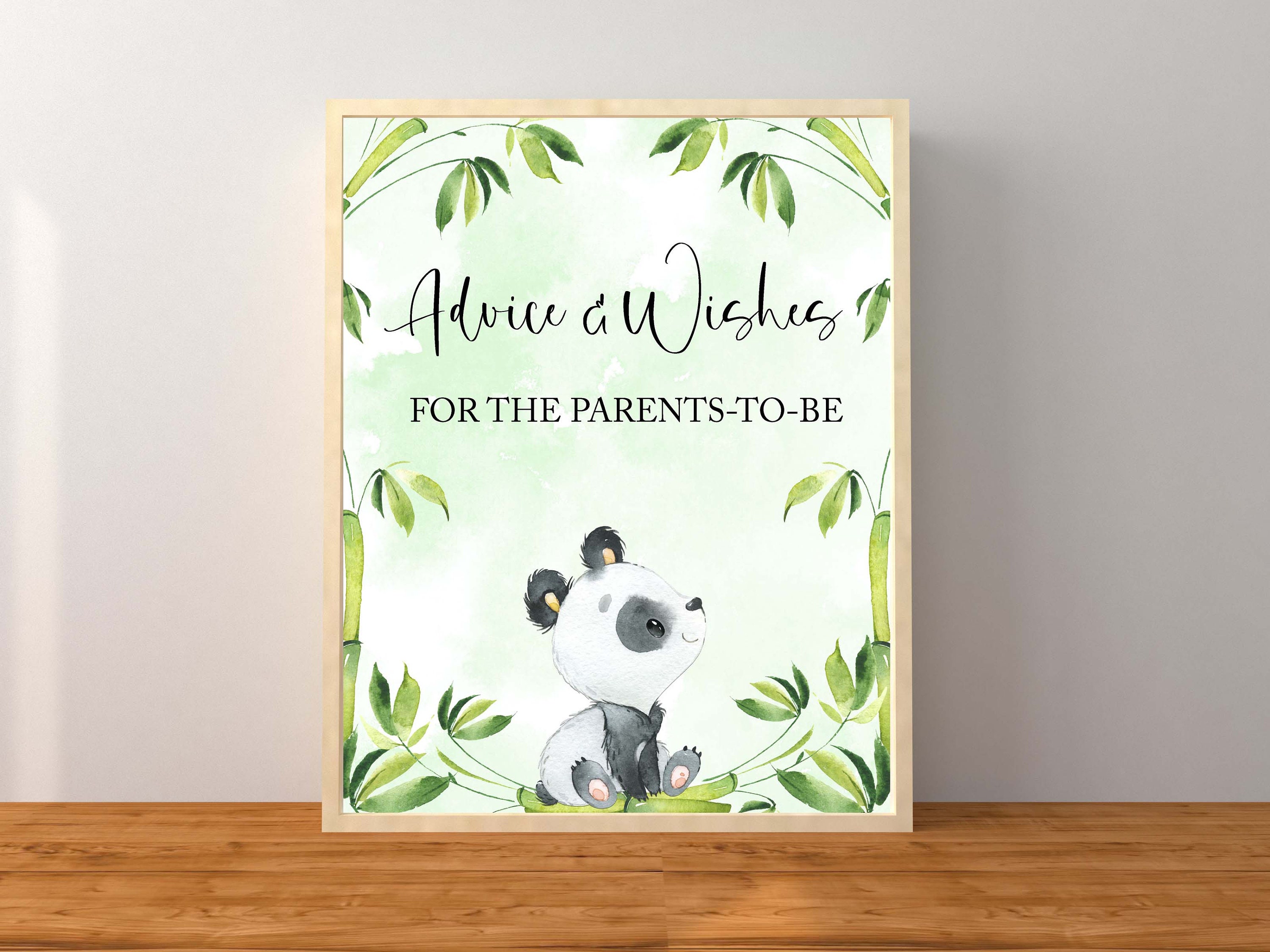 Panda Bear Advice and Wishes for Parents to Be, Wishes for Baby, Gender  Neutral Panda Baby Shower Decorations, Instant Download Printable - Etsy