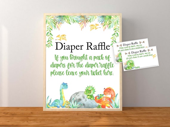 Diaper Raffle, Dinosaur Diaper Raffle, Dinosaur Baby Shower Game, Dinosaur Game, Boy Dinosaur Game, Dinosaur Baby Shower, Instant Printable