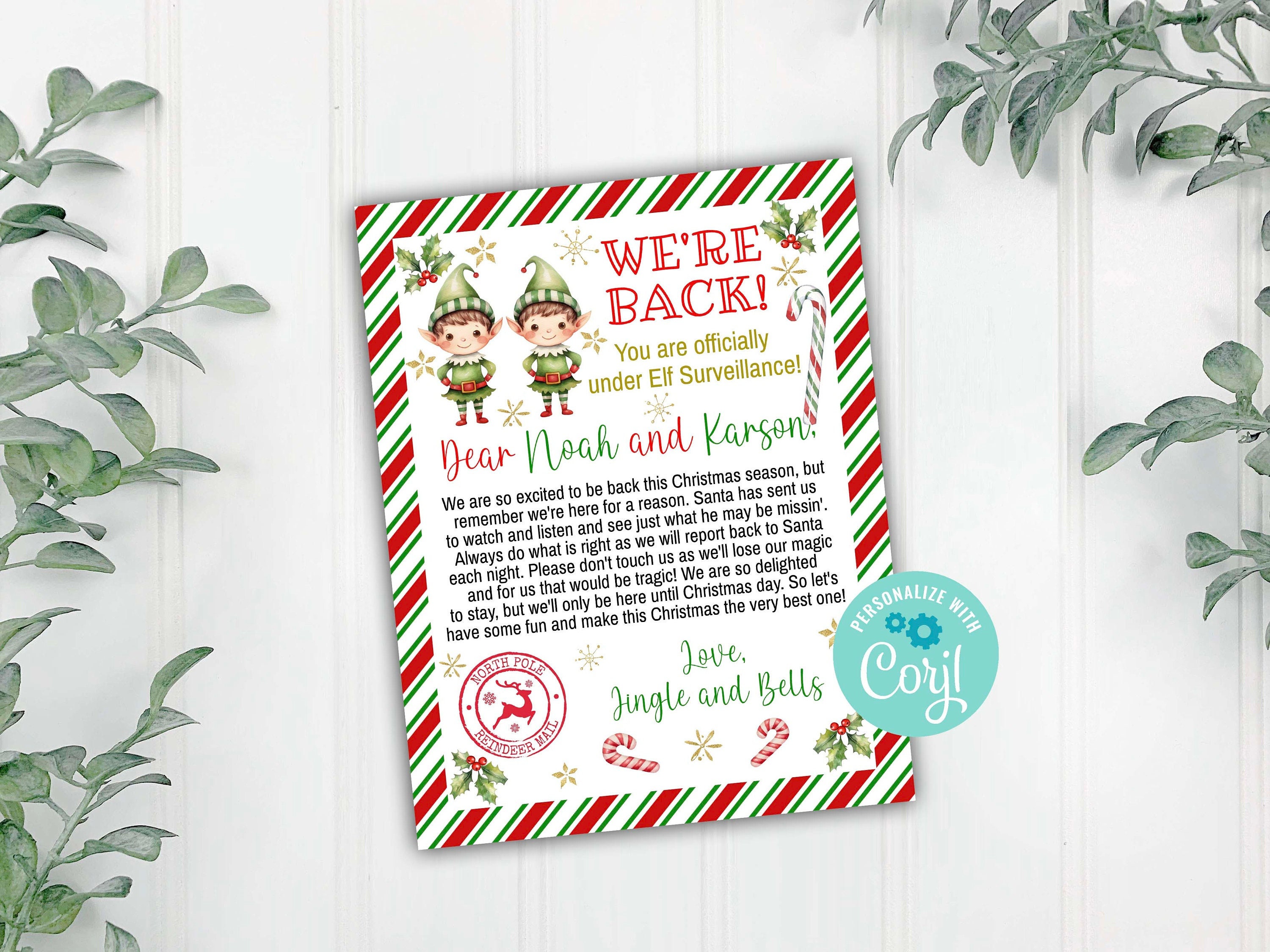 Im Back Elf Letter - Etsy Im Back Elf Letter - Etsy
