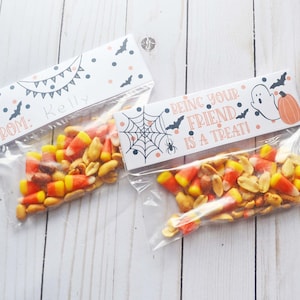Toppers de bolsa de golosinas de Halloween, toppers de golosinas de Halloween imprimibles, favores de Halloween, toppers de bolsas de golosinas fantasmas, descarga instantánea, imprimible