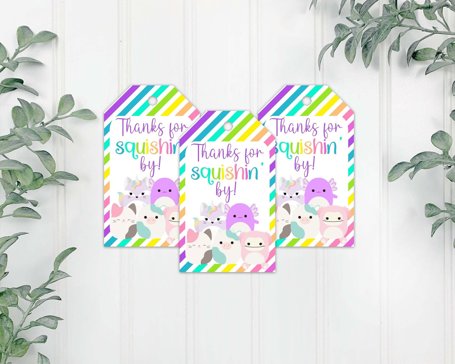 Animal Gift Tags, Squishy Thank You Tags, Squishy Birthday Favor Tags ...