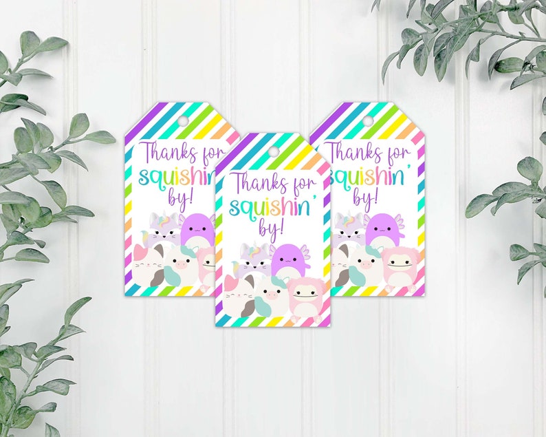 Animal Gift Tags, Squishy Thank You Tags, Squishy Birthday Favor Tags ...