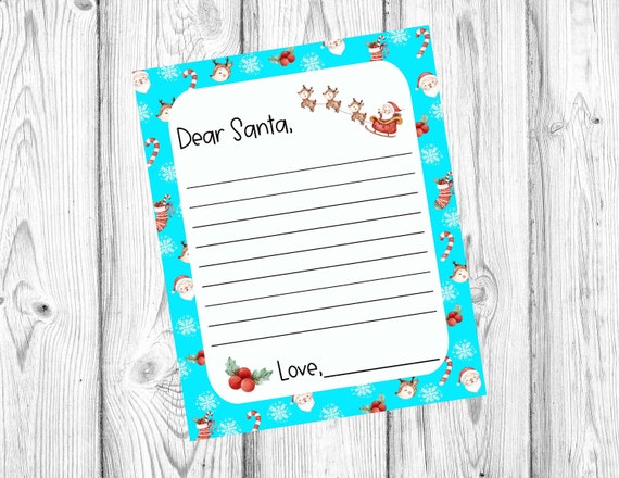 Dear Santa Letter Fill in the Blank Letter to Santa