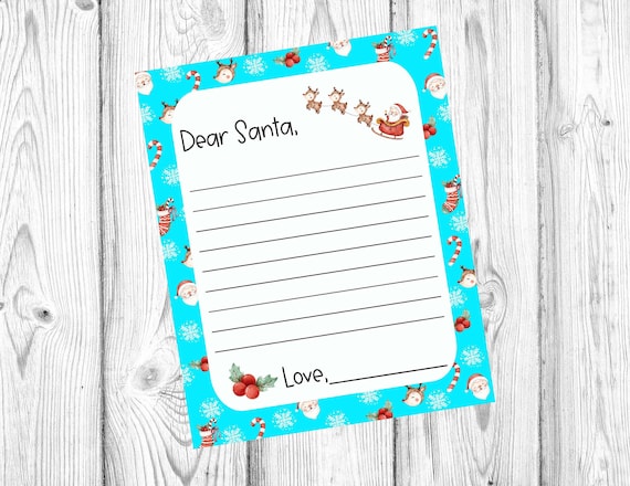 Dear Santa Letter Fill in the Blank Letter to Santa