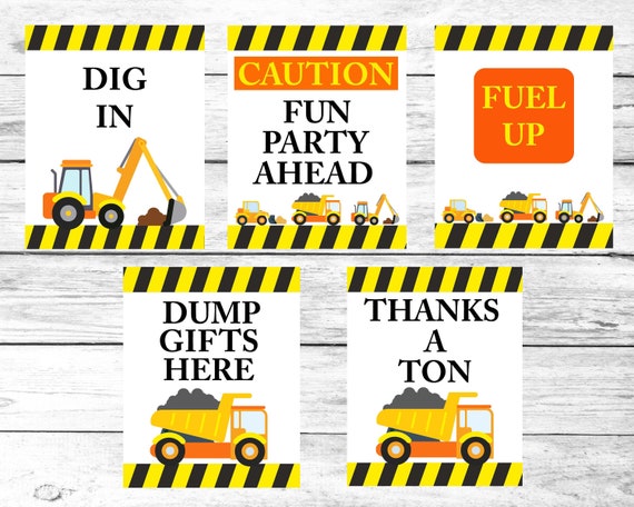 Construction Birthday Party Printables Construction Birthday | Etsy