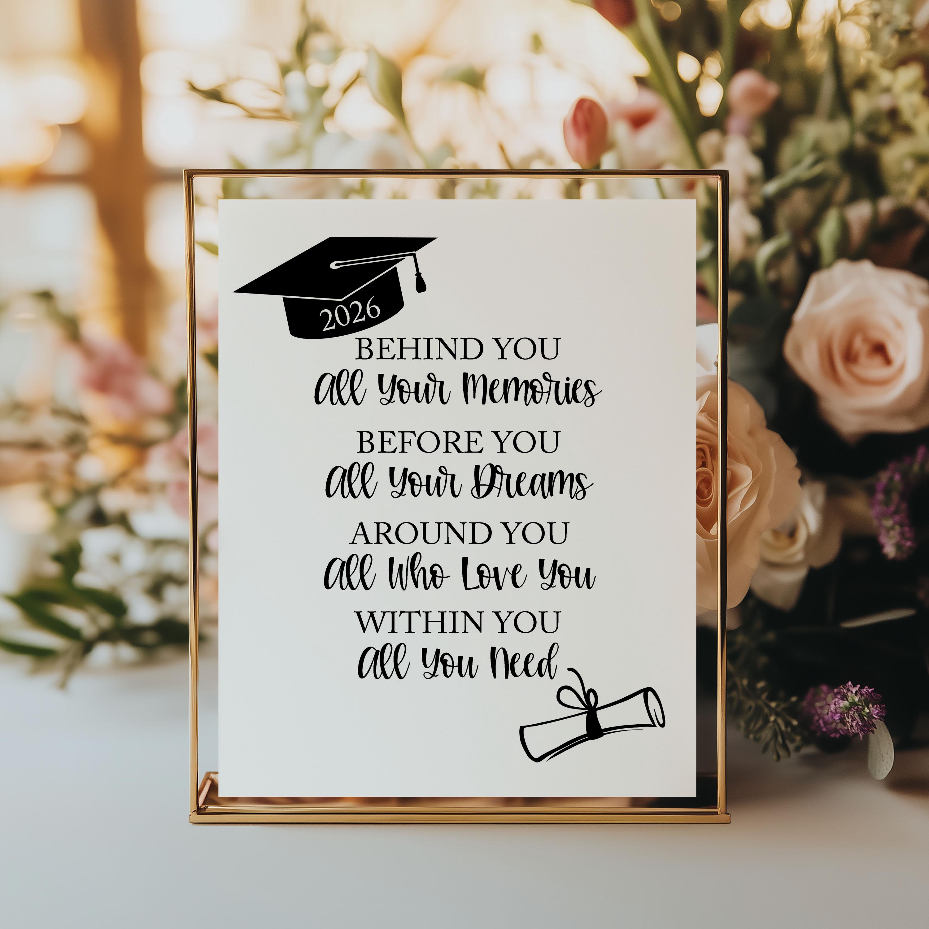 Grad Sign Quotes Graduation Inspirational Quote Print, Graduation Party Sign, Graduation ...