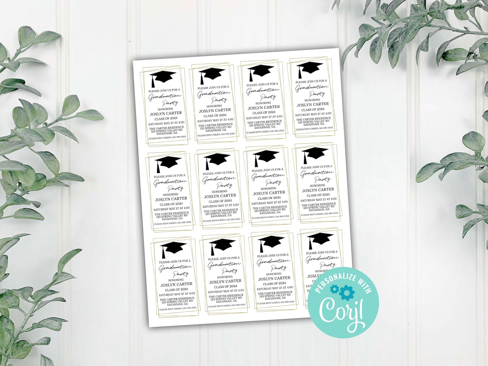 Graduation Party Invitation Card Insert, Editable Graduation ...