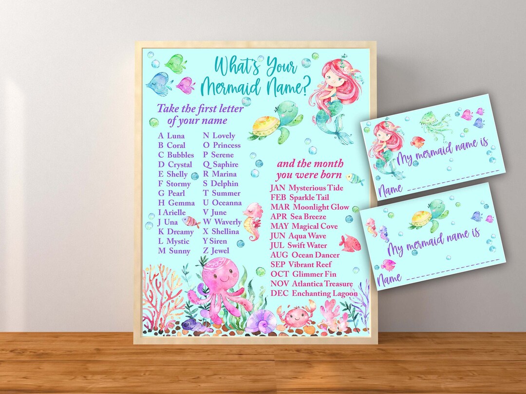 Mermaid Birthday Party, Mermaid Name Game, What's Your Mermaid Name ...