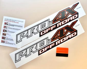 4x4 Off-road Stickers Replacement Accessory Compatible with Pro 4X Titan, Frontier, Pathfinder, Armada, Size 18 x 3.5 inch - (Set of 2)
