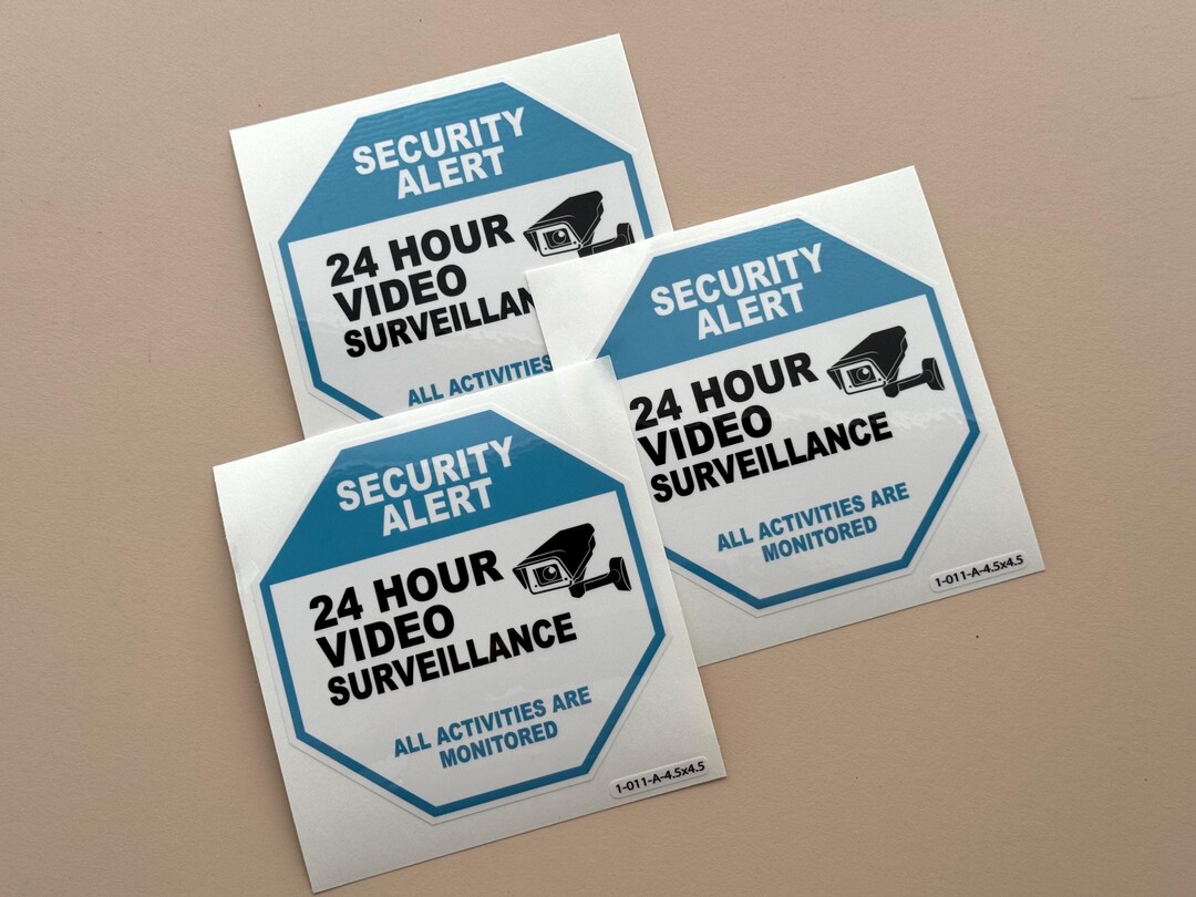 4.5 X 4.5 Inch 24H Video Surveillance Sticker, Office Sign Decal ...