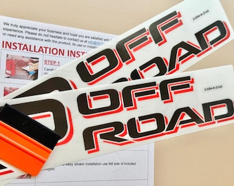 Adesivos Offroad Compatíveis com TRD Auto Decor Decals - Acessório Automotivo - Duráveis e Resistentes às Intempéries - Tamanho 21 x 3 polegadas - (Conjunto de 2)