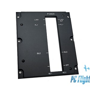 May include: Black metal panel with a rectangular cutout and labeled "POWER". The panel has labels for "LOCK OUT", "FLY", "IDLE", "OFF", "NO 1", and "NO 2".