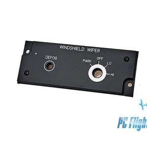 Puede incluir: Panel de plástico negro con una perilla de control del limpiaparabrisas y un botón de desempañador. La perilla tiene las etiquetas "Park", "Off", "Lo" y "Hi". El botón tiene la etiqueta "Defog".
